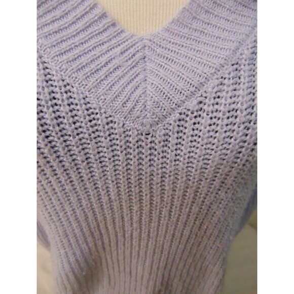 Derek Hearth MATERNITY Lavender Purple Chunky Knit V Neck Cheap Sweater Large - Picture 2 of 7